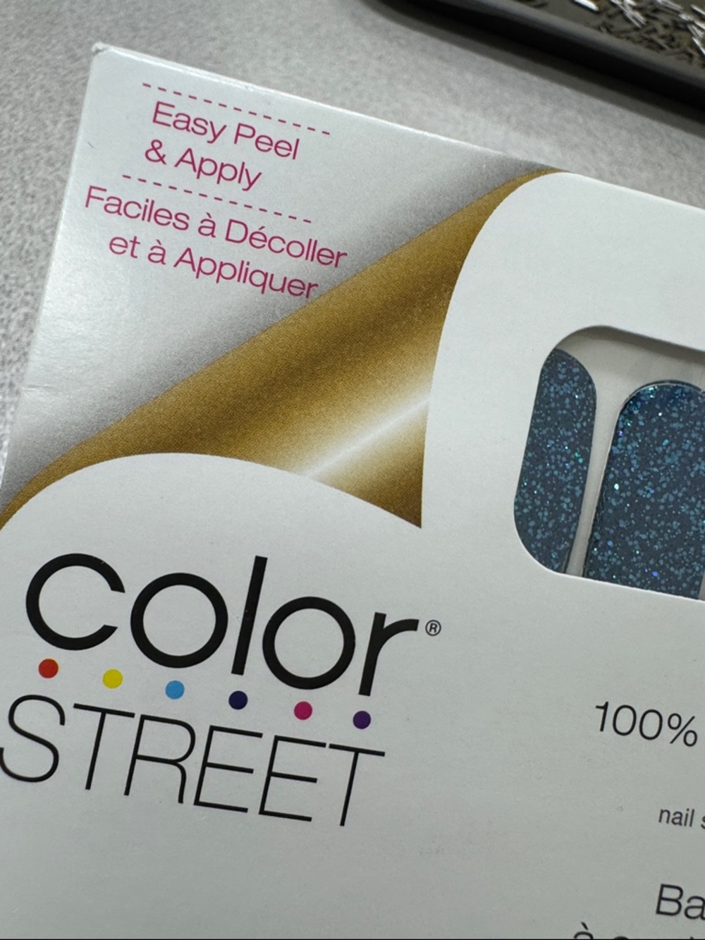 Color Street real nail polish strips Dallas Darling FMG184 blue teal purple NIP - Picture 4 of 8